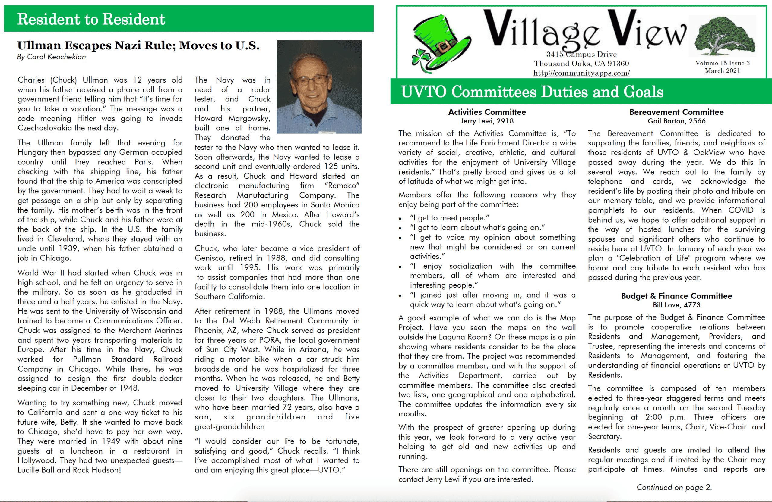 Village View March Newsletter