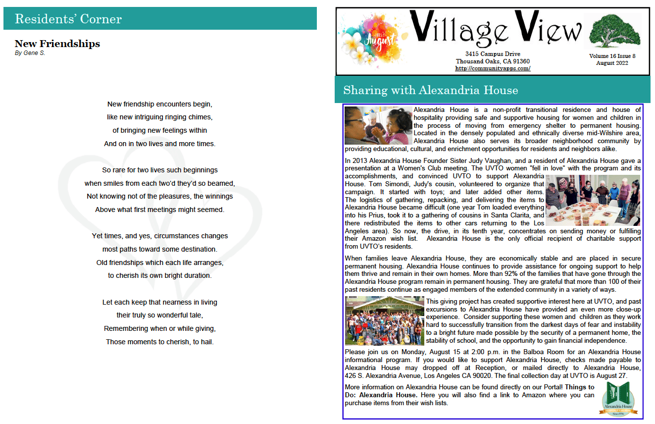 Village View August 2022