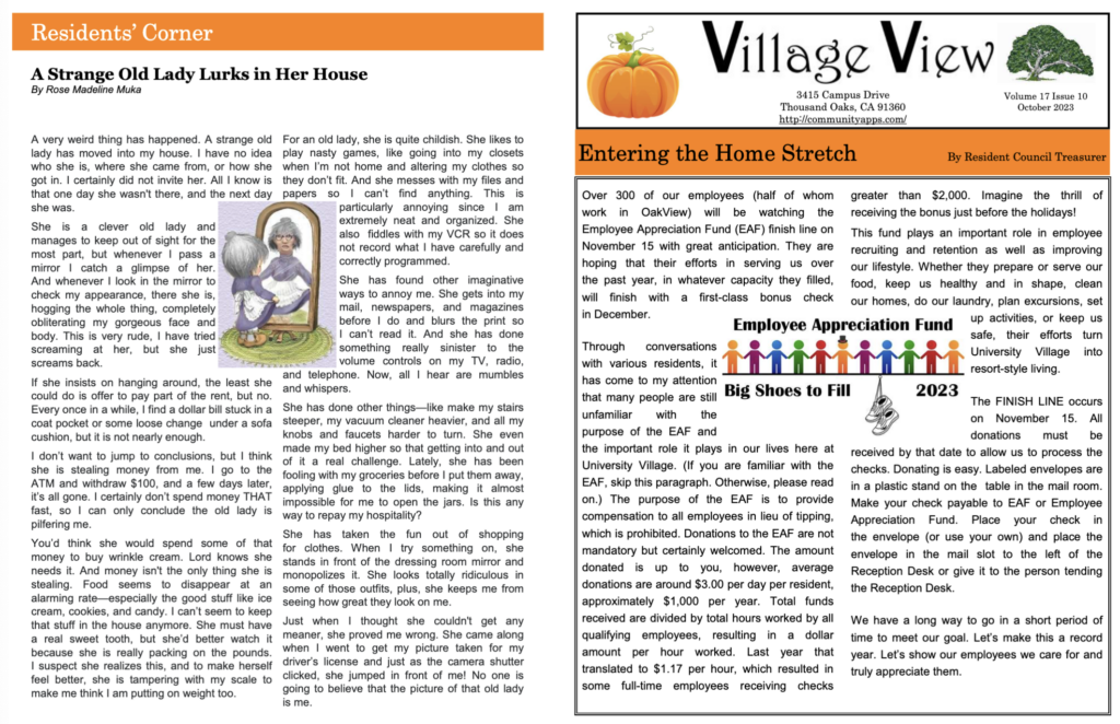 Village View October Newsletter