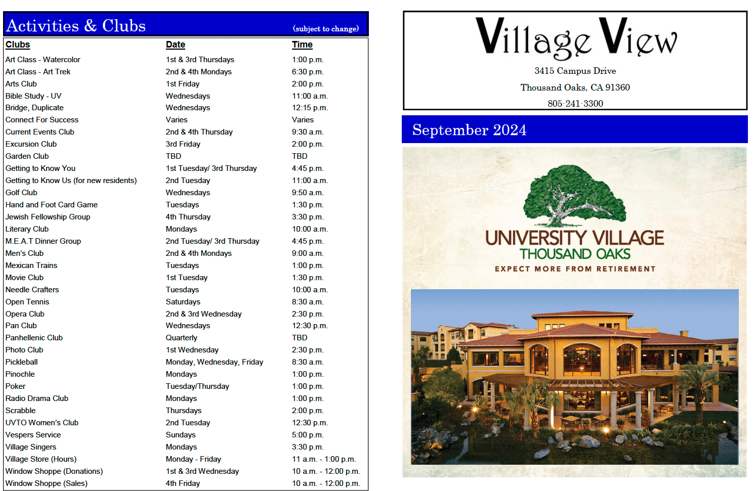 Village View - September